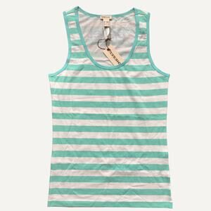 Diesel Mint Green Striped Logo Tank Top Womens Sz M